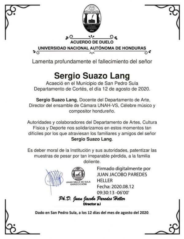 12 DE AGOSTO Sergio Suazo Lang
