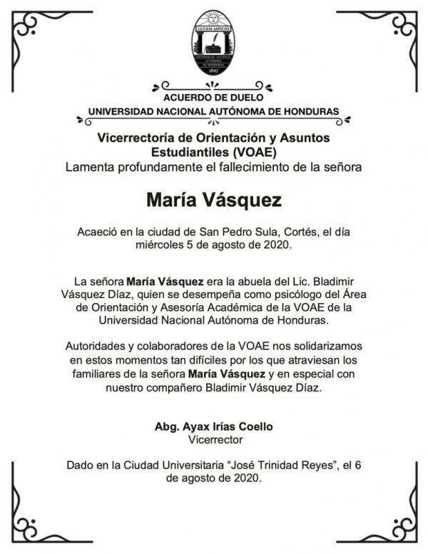 6 DE AGOSTO Maria Vasquez