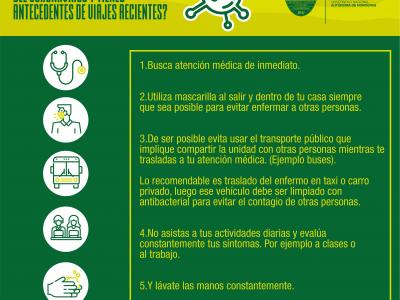 Síntomas con antecedente de viaje